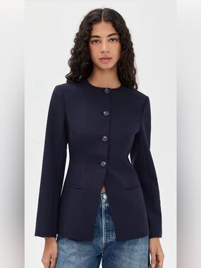 NWOT Aligne Daphne Waisted Blazer Navy Size 2